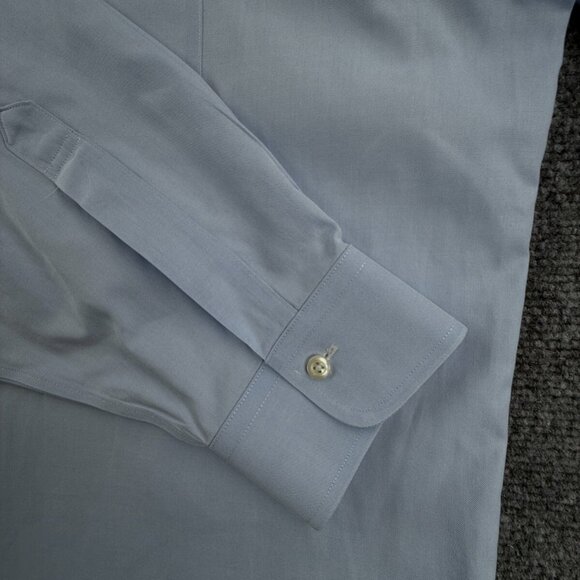 Brooks Brothers Non Iron Cotton Button Up 16.5 33 Madison Blue Supima Adult Men - Picture 12 of 15
